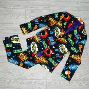 Opposites super hero / comic book pow bam wow words kids suit side 10 dress up - Picture 1 of 9