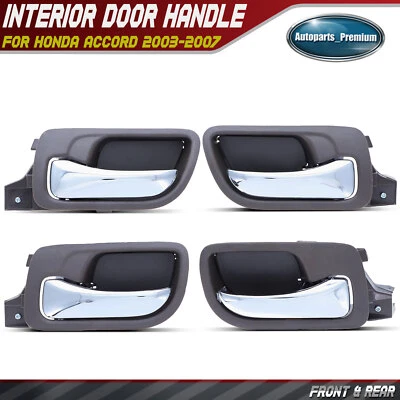 4 件前后镀铬和棕色内门把手适用于本田雅阁 03-07 轿车 — 第 1/4 张图片