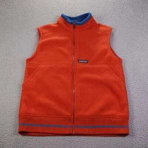 Patagonia Synchilla Vest Kids XL (14) Orange Full Zip Fleece Outdoors Hiking - Picture 1 of 8