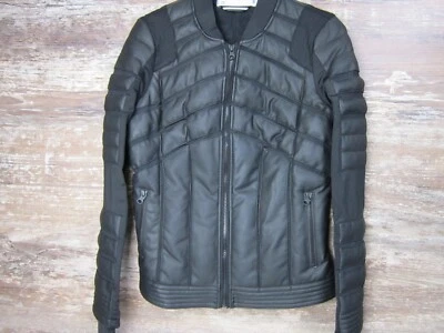 BLANC NOIR Women's CLASSIC LEATHER MOTO JACKET Black Mesh SZ Med  ~ Style 55400 - Image 1 of 4