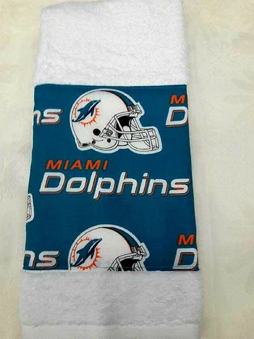 Miami Dolphins Hand Towel Handmade  GREAT GIFT Cover