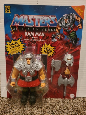Unpunched Mattel Masters of the Universe Retro Play Deluxe Ram Man 5.5" Figure Cover