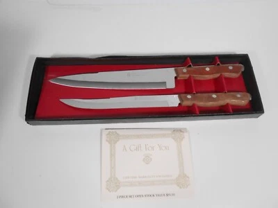 Juego de regalo de cuchillos Maxam vintage de 2 asas de madera de acero inoxidable hechas en Japón  Foto 1 de 4