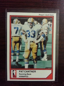 1984 Jogo CFL #153 PAT CANTNER Winnipeg bombarderos azules Universidad Columbia Británica - Imagen 1 de 1