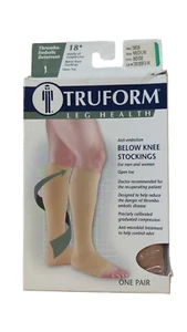 Truform Unisex Anti-Embolism Stockings - Knee High - Open Toe - Beige - Size M - Picture 1 of 7