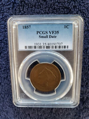 1857 Large Cent, small date, PCGS VF 35 - Image 1 of 2