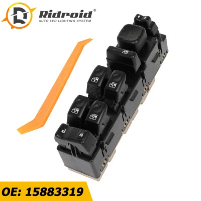 Interruptor maestro de ventana eléctrica del lado del conductor para Chevrolet Avalanche 1500 2003-2006 Foto 1 de 4