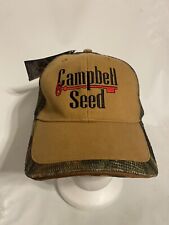 Campbell Seed Farmers Truckers Strapback Hat Mesh Back Camouflage NWT