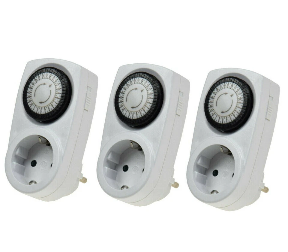 3x Zeitschaltuhr Steckdose Zeitschalter Timer Mechanische Schaltuhr Dauerbetrieb - Bild 1 von 1