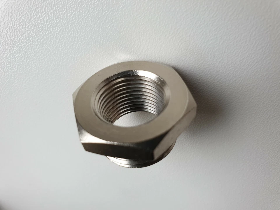 Brass Nickel Plated Reducing Bush BSPP Male 1/2" x BSPP Female 3/8" - Image 1 of 1