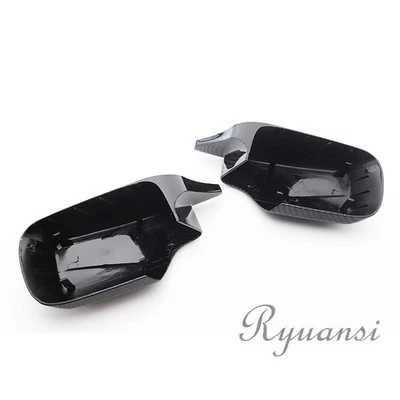 For BMW E46 E39 325i 530i 540i 330i 525i Carbon Fiber Mirror Cover Caps Replace Foto 1 de 4