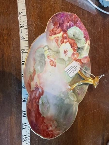 Vintage Limoge France Floral Design Bread Serving Tray w Split Top Handle 11” - Picture 1 of 16