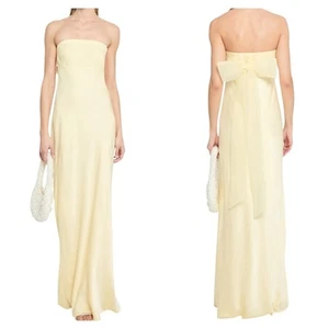 Maxi Vestido Sin Tirantes Few Moda x Sara Walker Maureen Amarillo Talla 12 Nuevo con Etiquetas Forma - Imagen 1 de 8