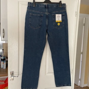 George Asda Mens Blue Denim Stonewashed Straight Leg Jeans w36 L32 NEW Trousers - Picture 1 of 4