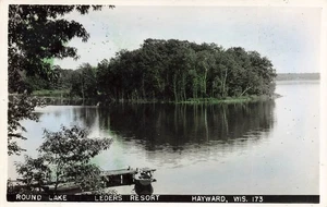 LP28 Hayward Wisconsin Leders Resort Round Lake 1963 RPPC Postcard - Picture 1 of 2