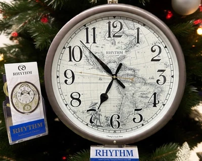 Rhythm Musical Wall Clock 12 Melody “Earth” CMH766UR06 NAVIGATIONAL AMERICAS MAP - Image 1 of 4