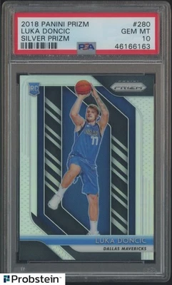 Panini Prizm #280 2018 Luka Doncic Silver Refractor Rookie PSA 10 Gem Mint Foto 1 de 2