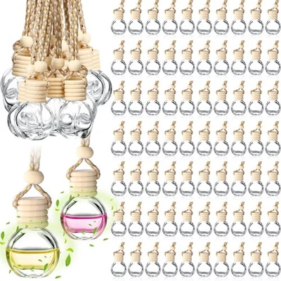 100 Piezas 10ml Botella de Perfume Colgante Coche Ambientador Coche Vidrio Vacío Difuso... Foto 1 de 4