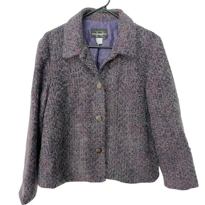 Chaqueta Blazer Vintage Requirements Mujer Talla 16 Púrpura Chenille Difusa Hecha en EE. UU. Foto 1 de 4