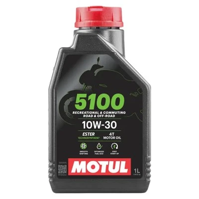 MOTUL 5100 10W30 4T 1 LT OLIO MOTORE MOTO TECHNOSYNTHESE ESTER MA2 HONDA YAMAHA