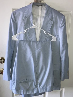 NWOT-John Alexander BlueCotton Summer SUIT-Jacket 44R & TailorSlacks-W-38 X 29 - Image 1 of 4