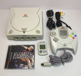 Sega Dreamcast White Console Bundle with 1 Controller, VMU and UFC Game | Tested