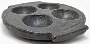 Antique Black Stone South India Idli Making Plate Original Old Hand Carved - Picture 1 of 8