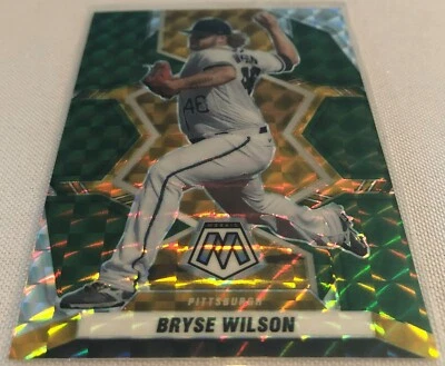 2022 Panini Mosaic Baseball Bryse Wilson Pittsburgh Pirates Green Mosaic Prizm - Image 1 of 3