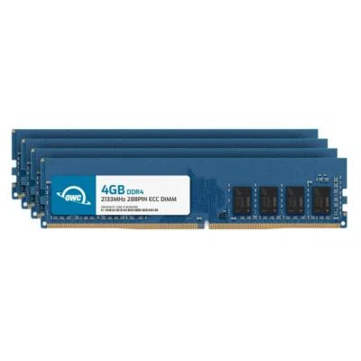 OWC 16GB (4x4GB) DDR4 2400MHz 1Rx8 ECC Unbuffered UDIMM 288pin Memory RAM - Image 1 of 4