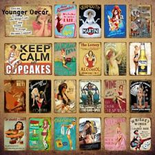 Girls Beer Whiskey Metal Tin Signs Home Casino Decor Martini Vintage Wall Poster