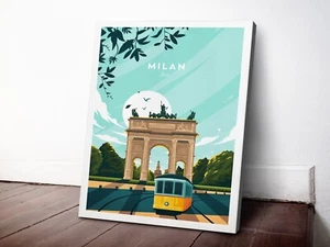 Italia, Milán Tradicional 40x50 cm Estirado Viaje Lona Estampado Arte en Pared - Imagen 1 de 3
