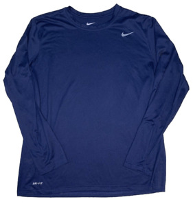 Nike Mens Shirt Size XL Dri-Fit Legend Long Sleeve Shirt Navy Blue 727980-419
