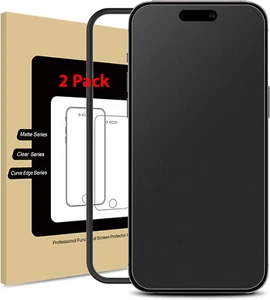 2X Matte Glass Screen Protector For iPhone 15 14 13 12 11 Pro Max Plus X XR 8 7 - Picture 1 of 120