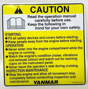 YANMAR Sailing 'Caution' Sticker - Picture 1 of 1