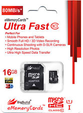 16GB MicroSD Memory card for NUU G1, G2, G3, M3x Mobile 90MB/s Class 10 SDHC
