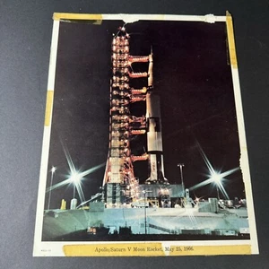 Vintage Original 1966 NASA Apollo Saturn V Moon Rocket 8" x 10" Photos *Ripped* - Picture 1 of 11