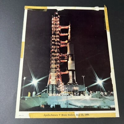 Vintage Original 1966 NASA Apollo Saturn V Moon Rocket 8" x 10" Photos *Ripped* - Image 1 of 4