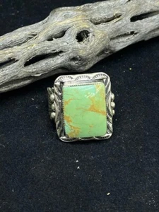 Bague en argent sterling turquoise Navajo Royston amérindienne fait main taille 11 - Photo 1/9