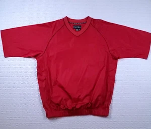 FootJoy Golf Men's Short Sleeve V-Neck Windbreaker Pullover Jacket Red Medium - Picture 1 of 16
