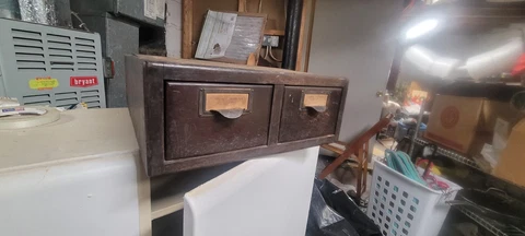 Vintage Antique Library Card Catalog 2 drawer needs restoration Cover