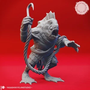 Kuo-toa Merfolk Fishman Hook -  Monster - Yasashii -  Dungeons and Dragons 32mm - Picture 1 of 2