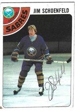 1978 Jim Schoenfeld Buffalo Sabres Signed Topps Trading Card