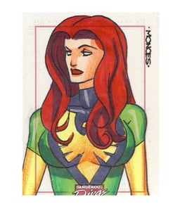 2010 Marvel Dangerous Divas Series 1 Sketch Card Monces Phoenix
