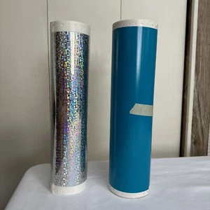 Spar-Cal Teal & Maze Holographic Vinyl Plotter Roll 15 in Graphic Film Lot READ! - Picture 1 of 16