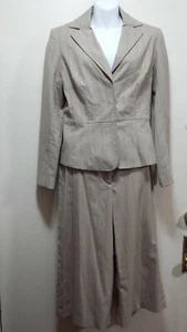 Worthington Brown Black Pinstripe Wide Leg Capri Shorts 2Pc Shorts Suit ~6 M3020 - Bild 1 von 12