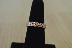 0.10ct Pink Diamond Stackable Rings 14K RG & Rhodium over Sterling Silver Size 6 - Picture 1 of 8