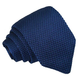 Corbata Azul Marino Delgada Tejida Lisa Lisa Informal Para Hombre por DQT - Imagen 1 de 2