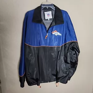 Denver Broncos Men's Vinyl Jacket NFL Size Medium Excellent Condition Vintage - Picture 1 of 9