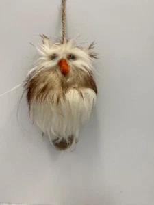 Wondershop owl Christmas ornament faux fur feathers 5" x 3" #3 - Picture 1 of 1