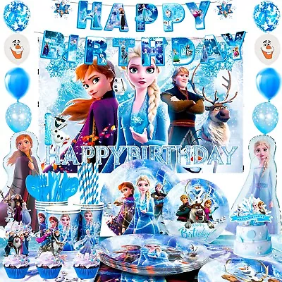 INBOXXARTY Elsa Anna Princess Birthday Decoration Frozen Party Supplies Tableware Balloon